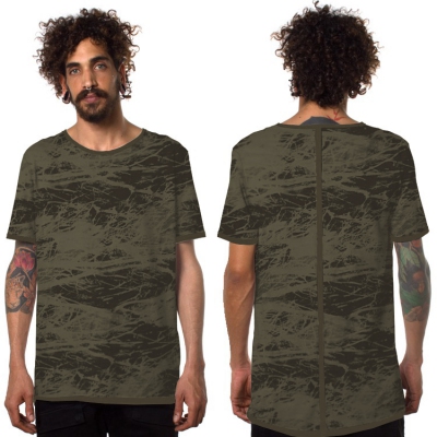 T-shirt  Treeping , Vert kaki et noir