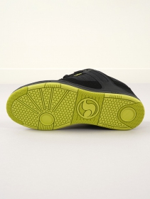 Baskets de skate DVS Enduro 125, Cuir noir et détails jaune