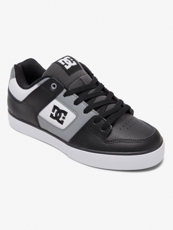 DC Shoes Pure, Cuir blanc, gris et noir
