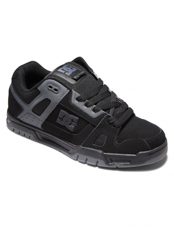 DC Shoes Stag, Cuir noir et détails gris