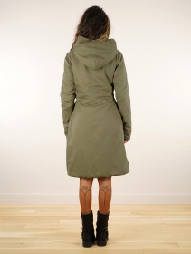 Manteau long à capuche \ Ase\ , Vert