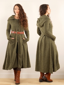 Manteau long à capuche \ Enchantress\ , Vert kaki
