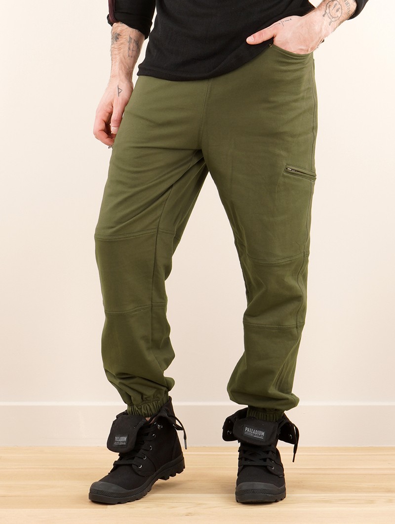 Pantalon de jogging urbain vert kaki à poches