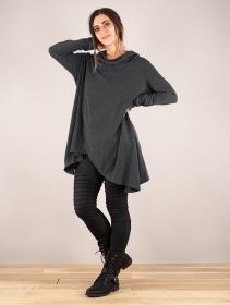Pull poncho \ Inika\ , Gris anthracite