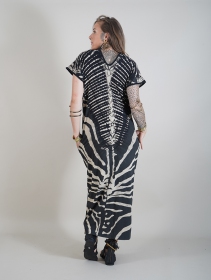 Robe longue \ Gypsy Zebra\ , Noir et beige
