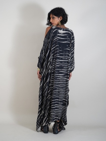 Robe longue \"Shoulder Zebra\", Noir et beige