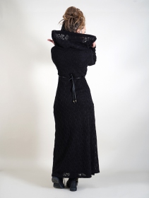 Robe longue doublure crochet \ Nouchka\ , Noir