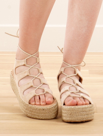 Sandales espadrilles à plateforme \ Narsha\ , Beige