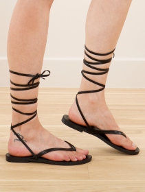 Sandales hautes à lacets \ Mia\ , Noir
