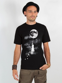 T-shirt \ Moon balloon\ , Noir