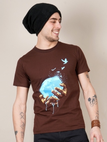 T-shirt \ Planet\ , Marron