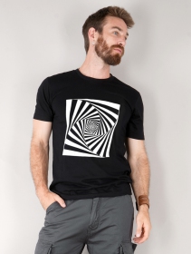 T-shirt \ Psyche spiral\ , Noir