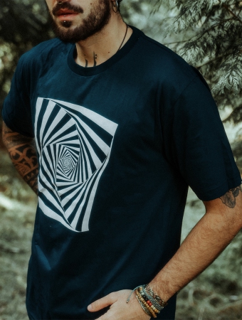 T-shirt \ Psyche spiral\  Bleu