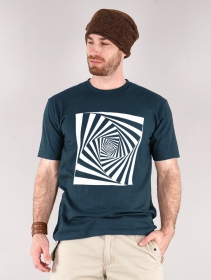 T-shirt \ Psyche spiral\  Bleu