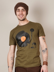 T-shirt \ Record painter\ , Vert kaki clair