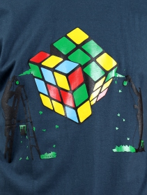T-shirt \ Rubik\'s cube graffiti\ , Bleu