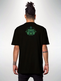 T-shirt à manches courtes imprimé \ Bamboo Forest\ , Noir
