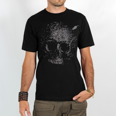 T-shirt Rocky \ Dots skull\ , Noir