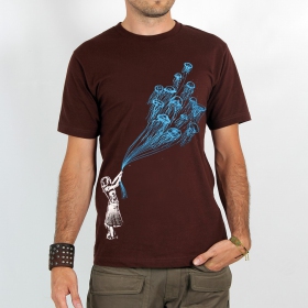 T-shirt Rocky \ Flying medusa\ , Marron