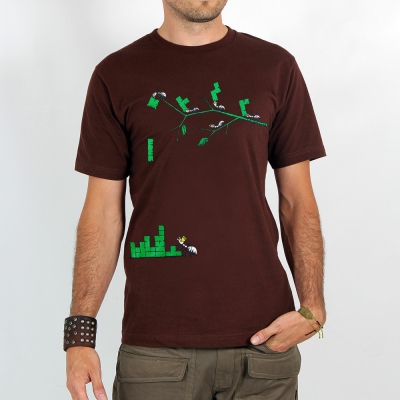 T-shirt Rocky \ Tetris ants\ , Marron