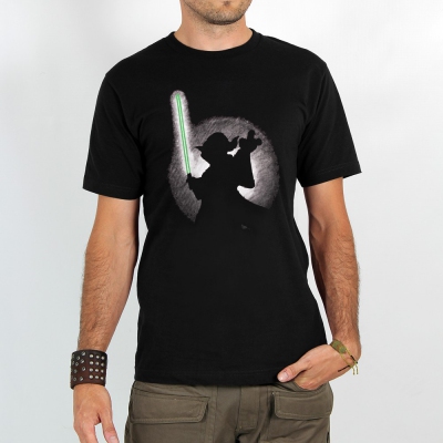 T-shirt Rocky \ Yoda shadow\ , Noir