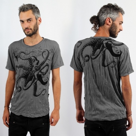 T-shirt Sure \\\"Octopus\\\", Gris foncé